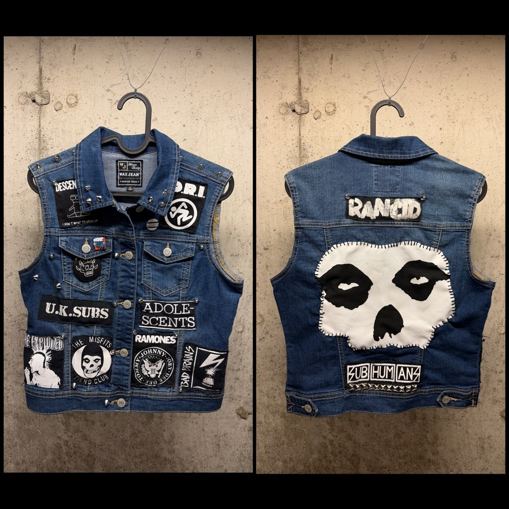 New custom Misfits battle vest. Punk vest.